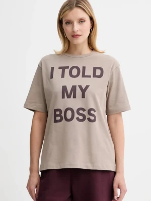MAX&Co. t-shirt bawełniany damski kolor beżowy 2528976032200