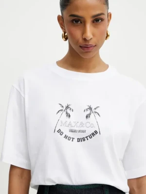 MAX&Co. t-shirt bawełniany damski kolor biały 2516941083200