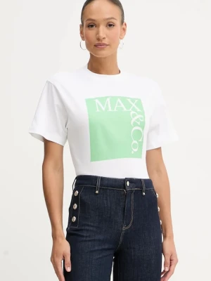 MAX&Co. t-shirt bawełniany damski kolor biały 2518971024200
