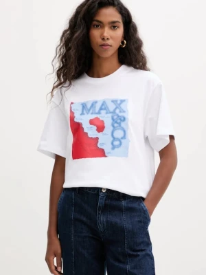 MAX&Co. t-shirt bawełniany damski kolor biały 2528976031200