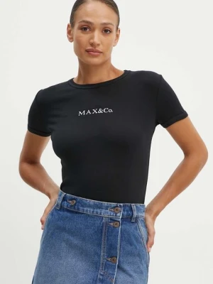 MAX&Co. t-shirt bawełniany damski kolor czarny 2428976014200