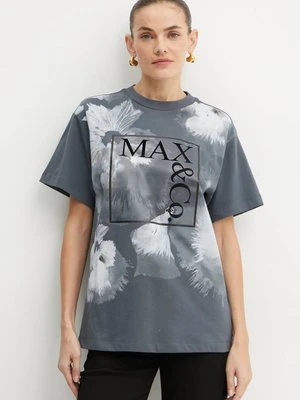 MAX&Co. t-shirt bawełniany damski kolor zielony 2426976043200