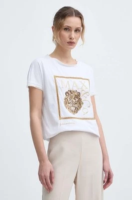 MAX&Co. t-shirt bawełniany x FATMA MOSTAFA damski kolor biały 2416941018200
