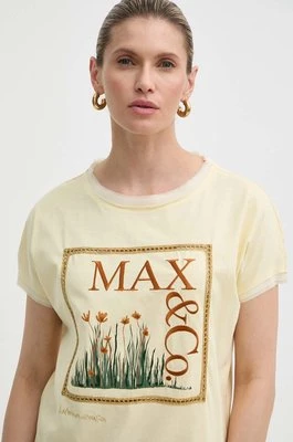 MAX&Co. t-shirt bawełniany x FATMA MOSTAFA damski kolor żółty 2416941018200