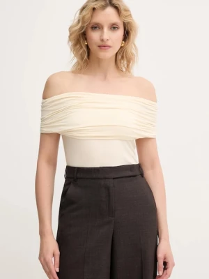 MAX&Co. top damskie kolor beżowy dekolt hiszpański 2526946071200