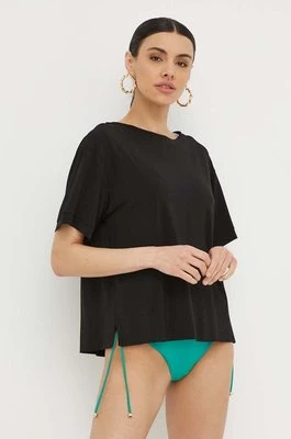 Max Mara Beachwear bluzka damska kolor czarny gładka 2416941029600