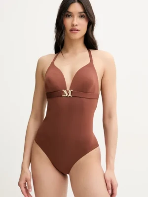 Max Mara Beachwear jednoczęściowy strój kąpielowy kolor brązowy lekko usztywniona miseczka 2516831039600