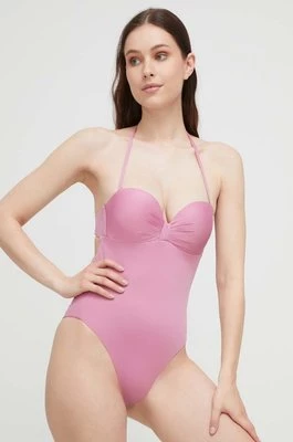 Max Mara Beachwear jednoczęściowy strój kąpielowy kolor różowy usztywniona miseczka