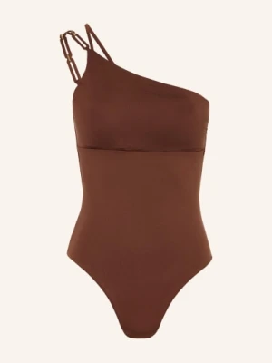 Max Mara Beachwear Strój Kąpielowy Na Jedno Ramię Bchcappa braun BRĄZOWY