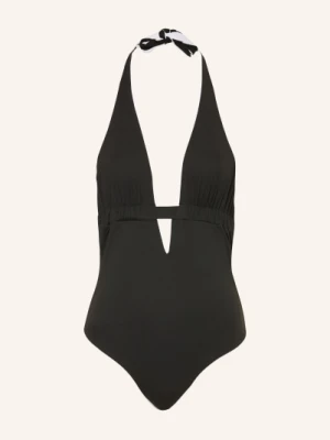 Max Mara Beachwear Strój Kąpielowy Z Wiązaniem Na Szyi Bchchenzia Z Wycięciem schwarz CZARNY