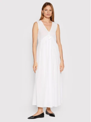 Max Mara Beachwear Sukienka letnia Volante 32210128 Biały Regular Fit