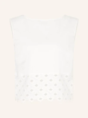 Max Mara Beachwear Top Maggio Z Mieszanki Materiałów weiss