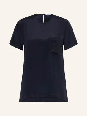 Max Mara Bluzka Pagano Z Jedwabiu blau GRANATOWY