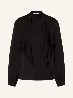 Max Mara Bluzka Z Kokardą Leccio Z Jedwabiu schwarz CZARNY