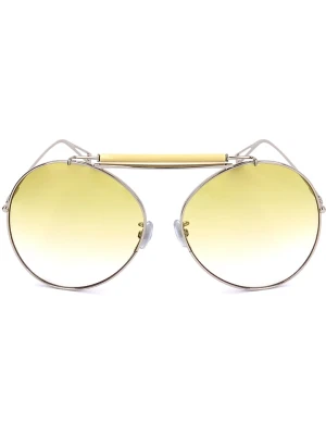 Max Mara Damskie okulary przeciwsłoneczne w kolorze srebrno-żółtym rozmiar: 61