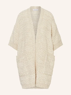 Max Mara Dzianinowe Wdzianko Zulma Z Błyszczącą Przędzą I Rękawem 3/4 beige