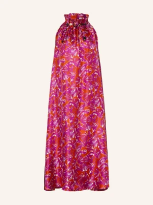 Max Mara Jedwabna Sukienka Cartone Z Kamieniami Ozdobnymi orange