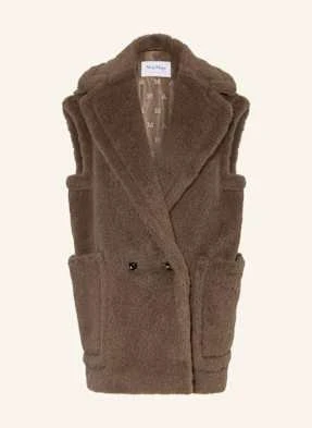 Max Mara Kamizelka Ze Sztucznego Futra Bormida Z Alpaką braun