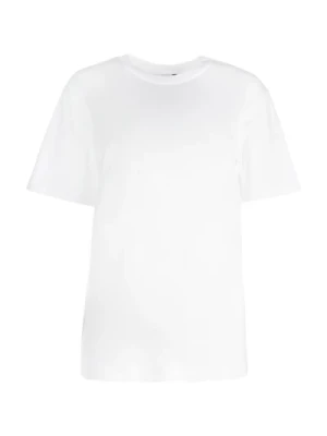 Max Mara, Koszulka z elastycznego bawełny z okrągłym dekoltem White, female,