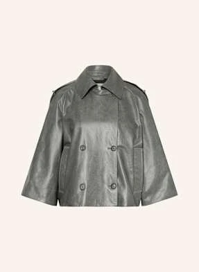 Max Mara Kurtka Skórzana Tenace gruen