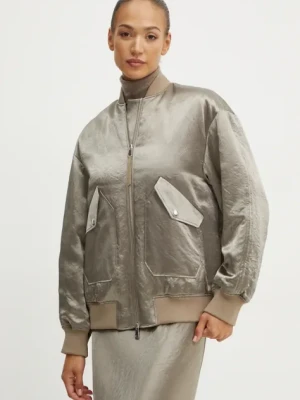 Max Mara Leisure kurtka bomber damski kolor zielony przejściowa 2426486048600