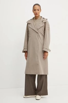 Max Mara Leisure płaszcz damski kolor beżowy przejściowy oversize 2426036018600