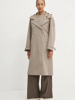 Max Mara Leisure płaszcz damski kolor beżowy przejściowy oversize 2426036018600