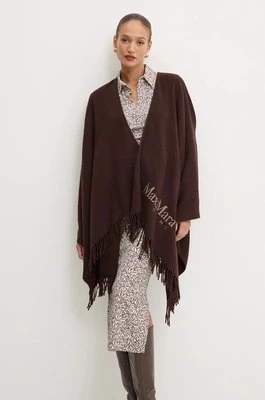 Max Mara Leisure poncho wełniane kolor brązowy lekkie 2426736028600