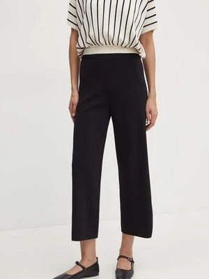 Max Mara Leisure spodnie damskie kolor czarny proste high waist 2426336017600