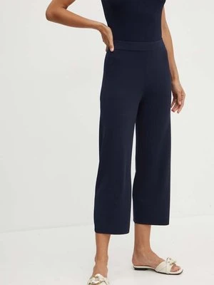 Max Mara Leisure spodnie damskie kolor granatowy proste high waist 2426336017600