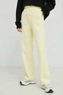 Max Mara Leisure spodnie dresowe kolor żółty gładkie