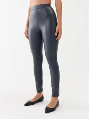 Max Mara Leisure Spodnie z imitacji skóry Zefir 23378601 Szary Slim Fit
