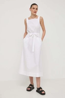 Max Mara Leisure sukienka bawełniana kolor biały midi rozkloszowana 2416221068600
