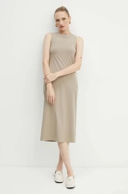 Max Mara Leisure sukienka kolor beżowy midi dopasowana 2426626027600