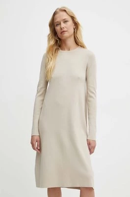 Max Mara Leisure sukienka kolor beżowy mini prosta 2426326018600