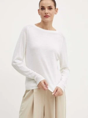 Max Mara Leisure sweter wełniany damski kolor beżowy lekki 2426366088600