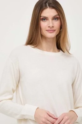 Max Mara Leisure sweter wełniany damski kolor beżowy lekki 2416361047600