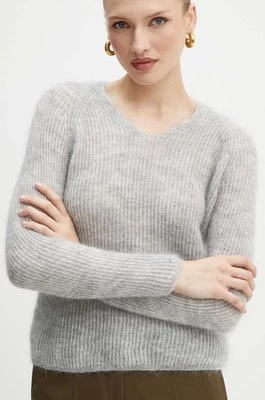 Max Mara Leisure sweter wełniany damski kolor szary lekki 2426366118600