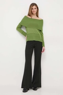 Max Mara Leisure sweter wełniany damski kolor zielony lekki 2416361037600