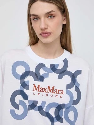 Max Mara Leisure t-shirt bawełniany damski kolor biały 2416971018600