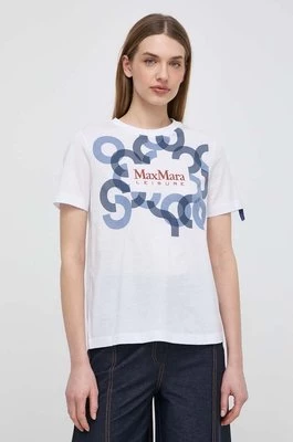 Max Mara Leisure t-shirt bawełniany damski kolor biały 2416941108600