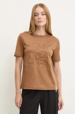 Max Mara Leisure t-shirt bawełniany damski kolor brązowy 2426946038600