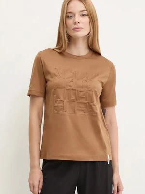 Max Mara Leisure t-shirt bawełniany damski kolor brązowy 2426946038600