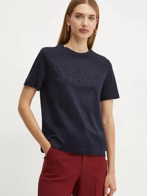 Max Mara Leisure t-shirt bawełniany damski kolor granatowy 2426946038600