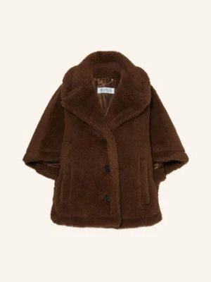 Max Mara Peleryna Z Futra Pluszowego Corvino Z Alpaką braun