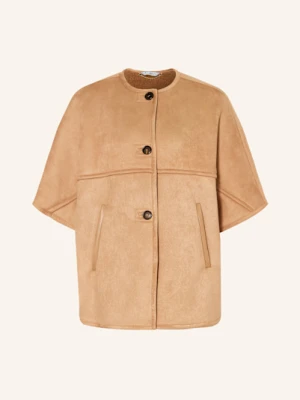 Max Mara Peleryna Zaza Z Imitacji Skóry braun