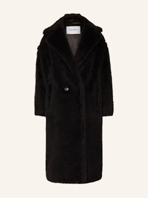 Max Mara Płaszcz Ze Sztucznego Futra Tedgirl Z Dodatkiem Alpaki schwarz