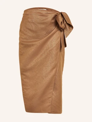 Max Mara Spódnica Kopertowa Tequila Z Jedwabiem I Lnem braun