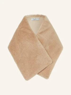 Max Mara Stola Z Futra Teddy Lauto Z Alpaką beige