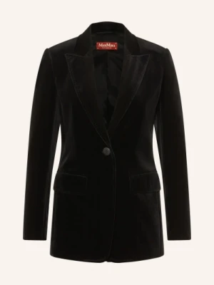 Max Mara Studio Aksamitna Marynarka Quadro schwarz